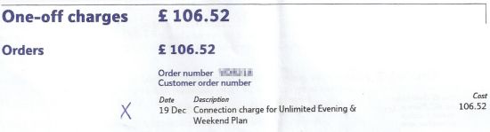 Exract from my BT bill