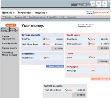 Sample of online banking