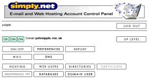 Hosted space control panel